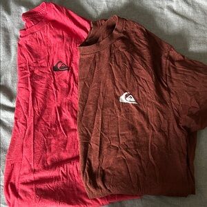 Quiksilver Men's Short Sleeve Tees in Red and Brown